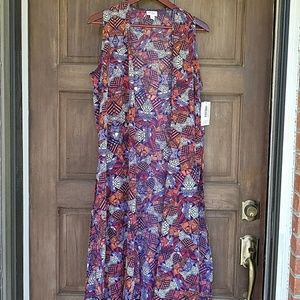 Lularoe Joy NWT M Orange Red Purple Pattern